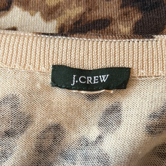 J Crew Chocolate Rosebuds Abstract Cardigan M - Picture 6 of 9